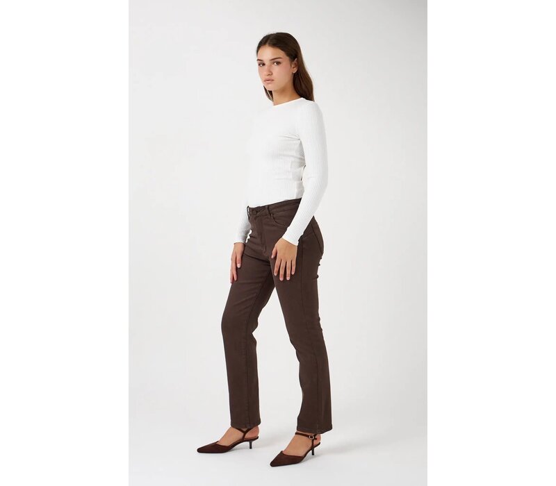 ANA & LUCY Brown “ELIA” Straight Leg Pants