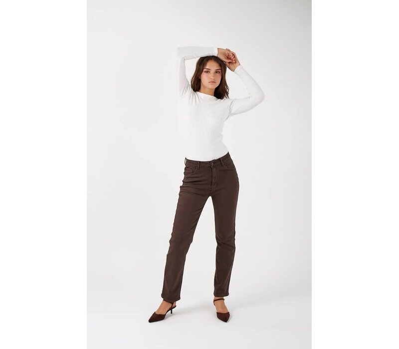 ANA & LUCY Brown “ELIA” Straight Leg Pants