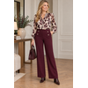 PINNS PINNS 610T Burgundy Wide Leg Pants w/Buttons