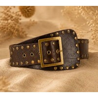 LULA Nox Brown Leather Sash Belt