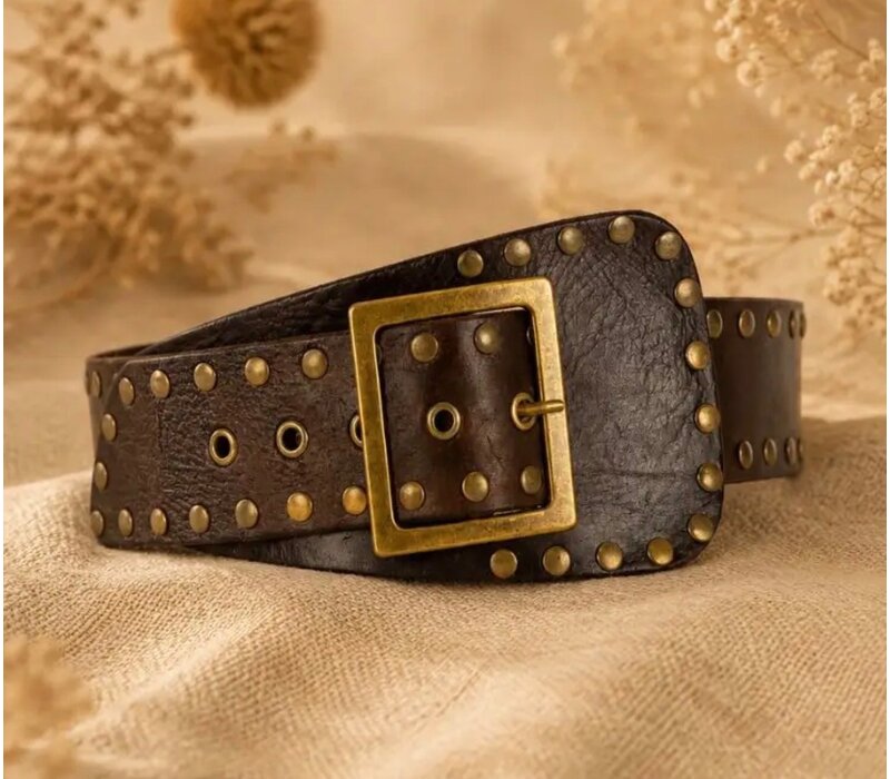 LULA Nox Brown Leather Sash Belt