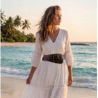 LULA Nox Brown Leather Sash Belt