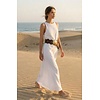 LULA Natura LULA Alpha Wide Brown Gold Disc Leather Belt