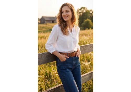 LULA Natura LULA Tan Studded Leather Belt
