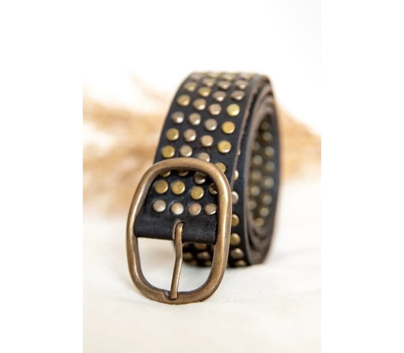 LULA Black Studded Jeans Belt