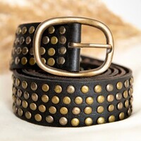 LULA Black Studded Jeans Belt