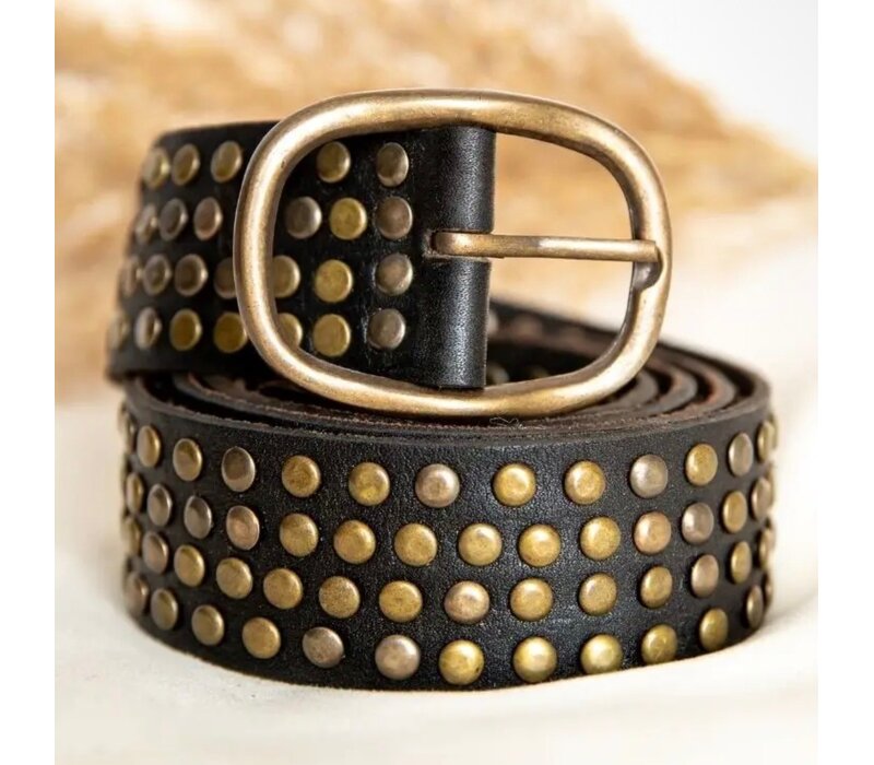 LULA Black Studded Jeans Belt