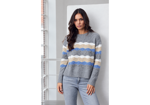 Micha A/W Micha 183 155 Grey Multi Round Neck Sweater
