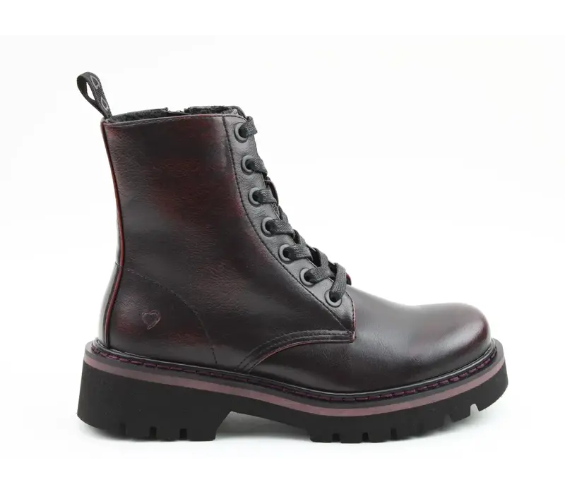 Heavenly Feet SAVANNAH Bordo Combat Boots