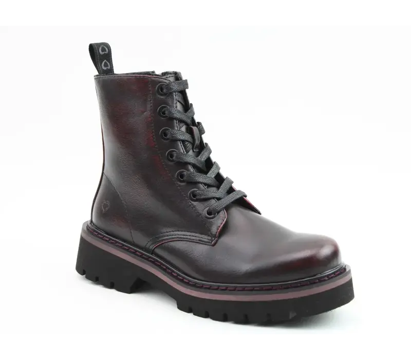 Heavenly Feet SAVANNAH Bordo Combat Boots