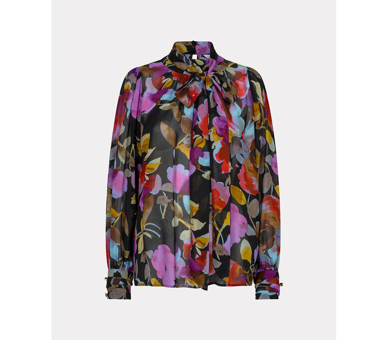 Esqualo 15701 Glowing Blossom Bow Blouse
