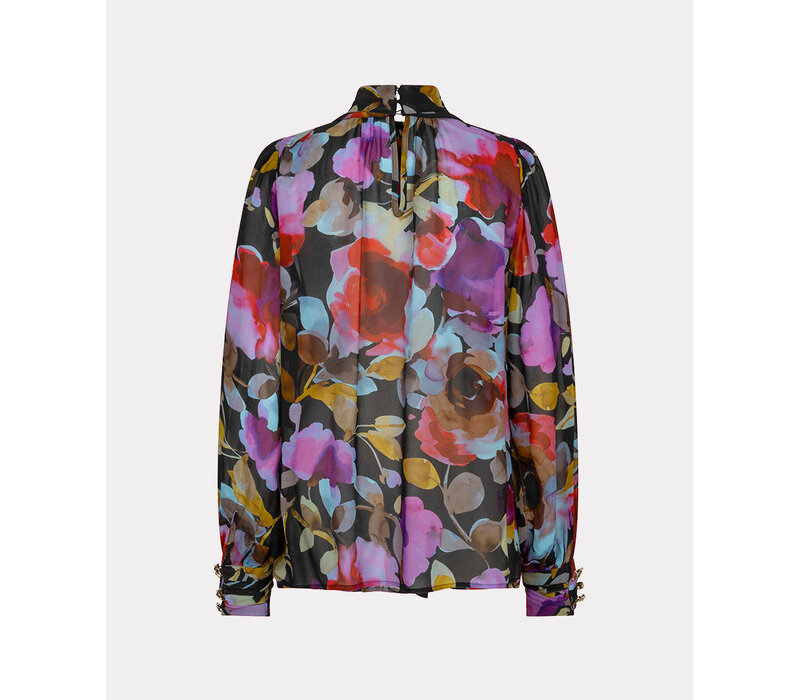 Esqualo 15701 Glowing Blossom Bow Blouse