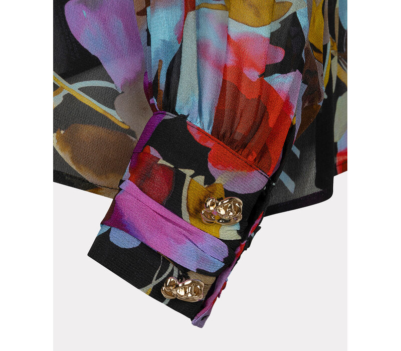 Esqualo 15701 Glowing Blossom Bow Blouse