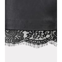 Esqualo 11703 Black PU Skirt with Lace