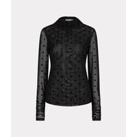 Esqualo 30710 Blk Polka Dot Mesh Top