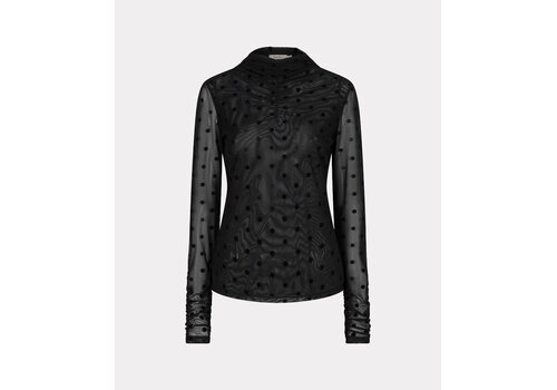 EsQualo A/W Esqualo 30710 Blk Polka Dot Mesh Top