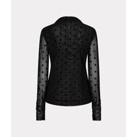 Esqualo 30710 Blk Polka Dot Mesh Top