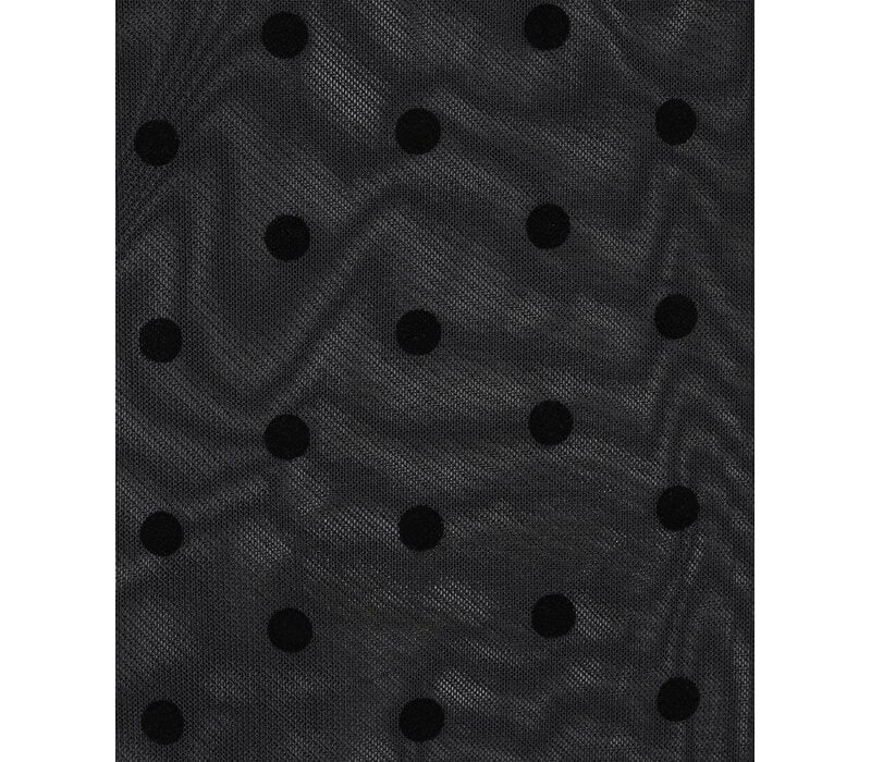 Esqualo 30710 Blk Polka Dot Mesh Top
