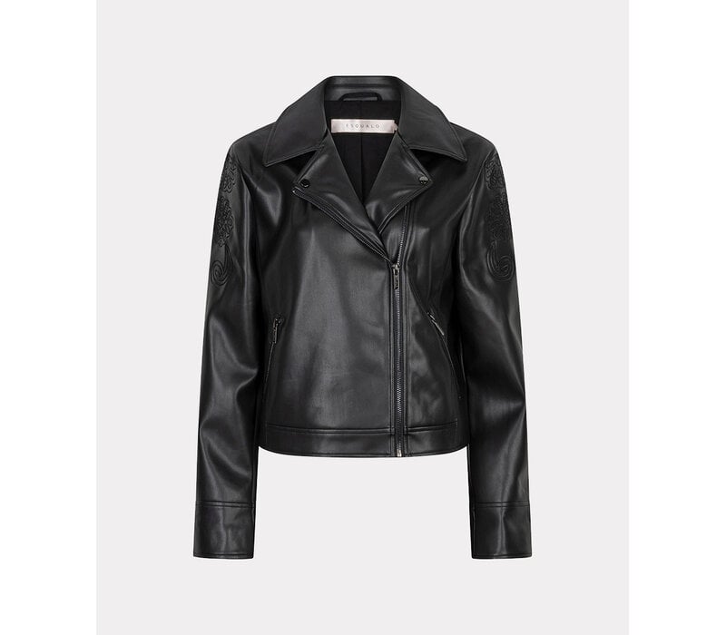 Esqualo 11700 Blk PU Embroidery BikerJacket