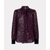 Esqualo 15706 Beet Bow Flock Blouse