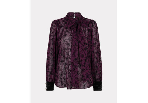 EsQualo A/W Esqualo 15706 Beet Bow Flock Blouse