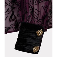 Esqualo 15706 Beet Bow Flock Blouse