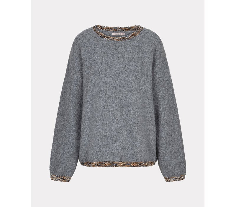 Esqualo 18702 Grey Sweater w/contrast Trim