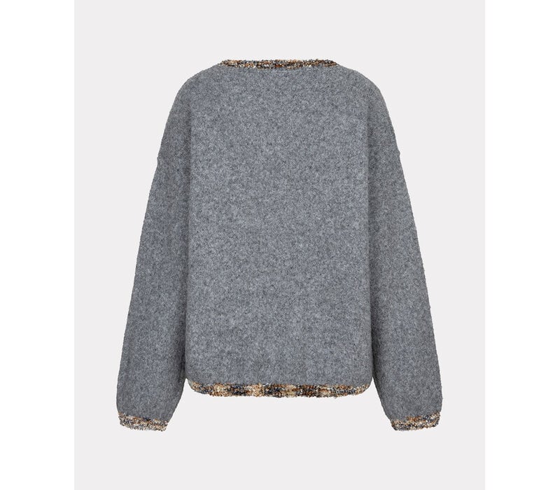 Esqualo 18702 Grey Sweater w/contrast Trim