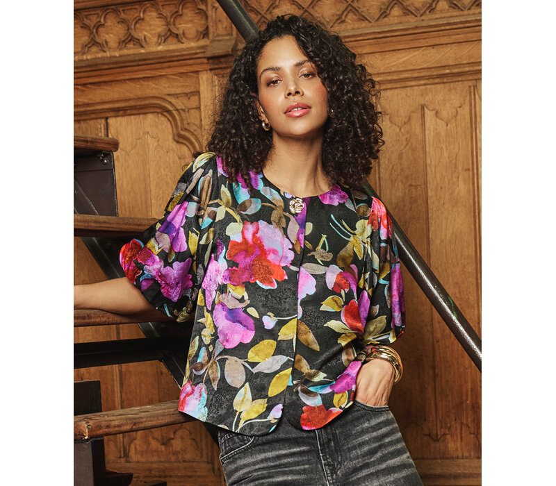 Esqualo 15700 Blossom Balloon Sleeve Blouse