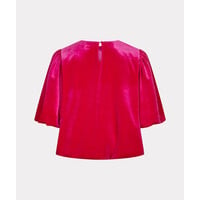 Esqualo 28714 Cropped Balloon Velvet Blouse