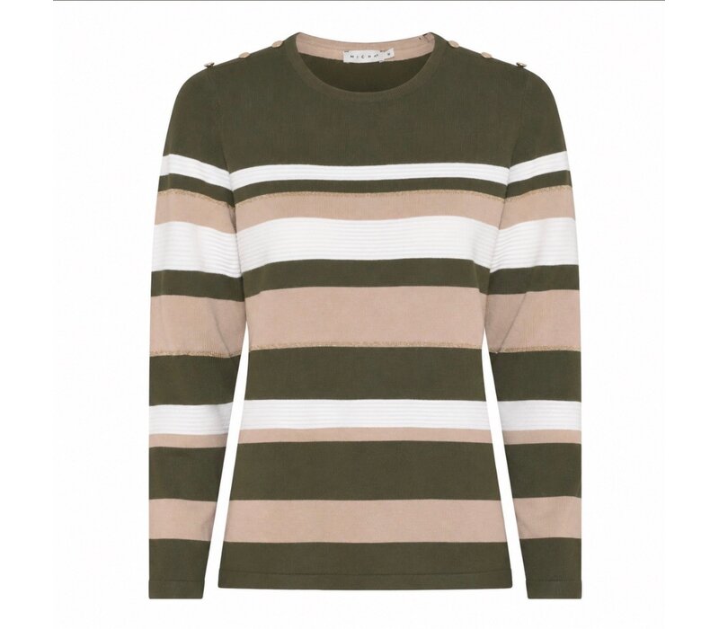 Micha 182 155 Olive/Camel Stripe Sweater