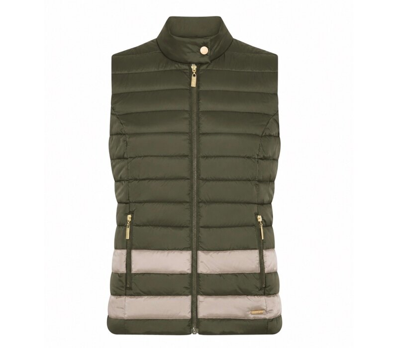 Micha 106 308 Olive/Gold Quilted Gilet