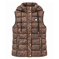 Julie Guerlande Quilted Leopardprint Gilet