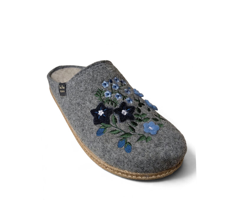 Toni Pons DELI-EF Dark Grey Embroidery Slipper