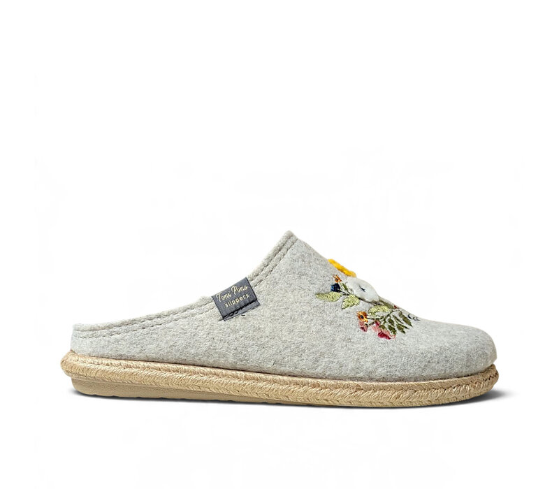 Toni Pons DELI-EF Lt Grey Embroidery Slipper