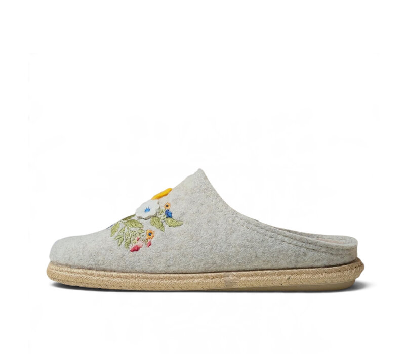 Toni Pons DELI-EF Lt Grey Embroidery Slipper
