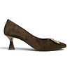 REDZ REDZ S10078 Brown Suede Kitten Heels