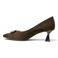 REDZ S10078 Brown Suede Kitten Heels