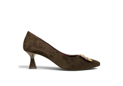REDZ REDZ S10078 Brown Suede Kitten Heels