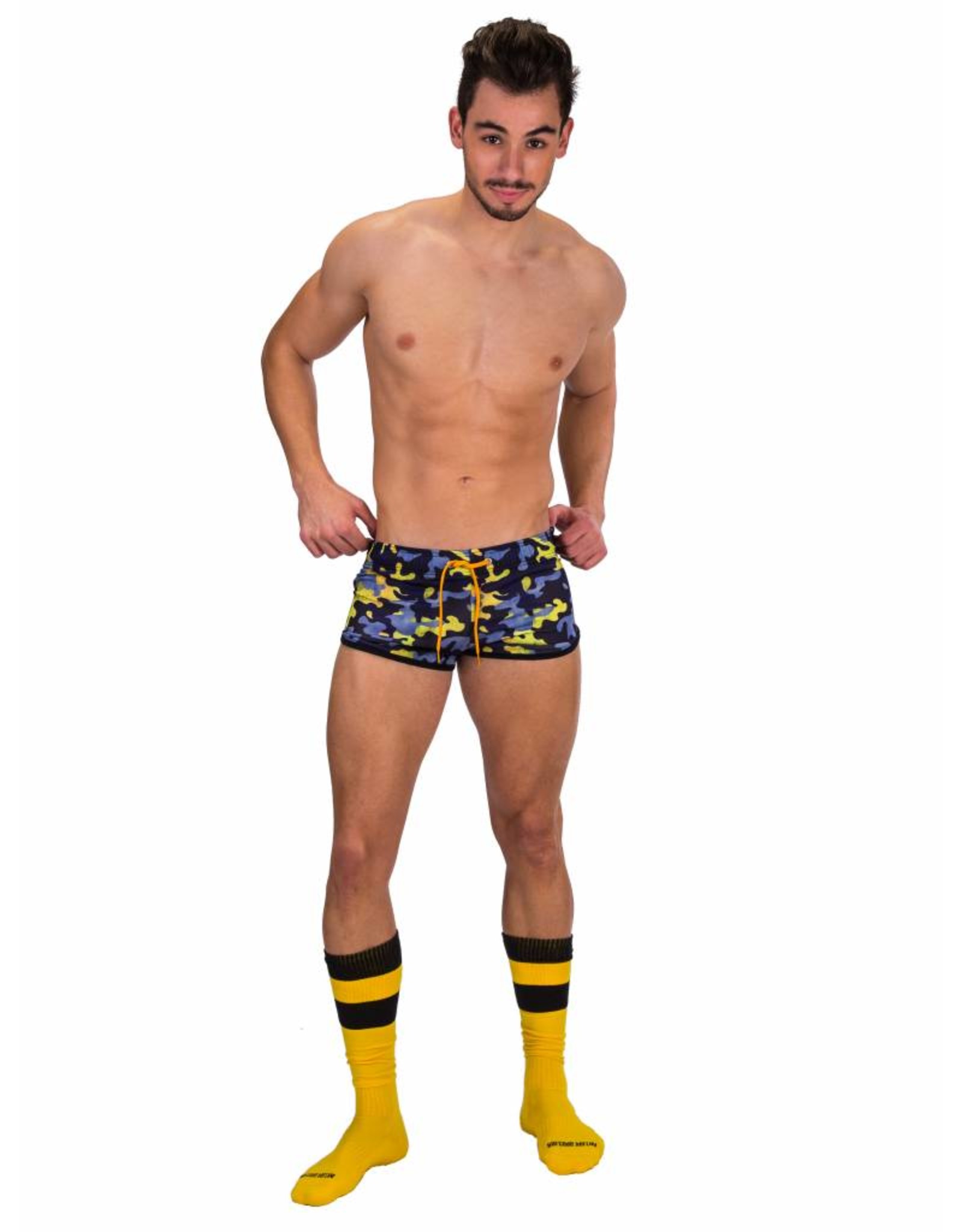 Barcode Berlin Barcode Berlin Gym Short Thar navy-jaune