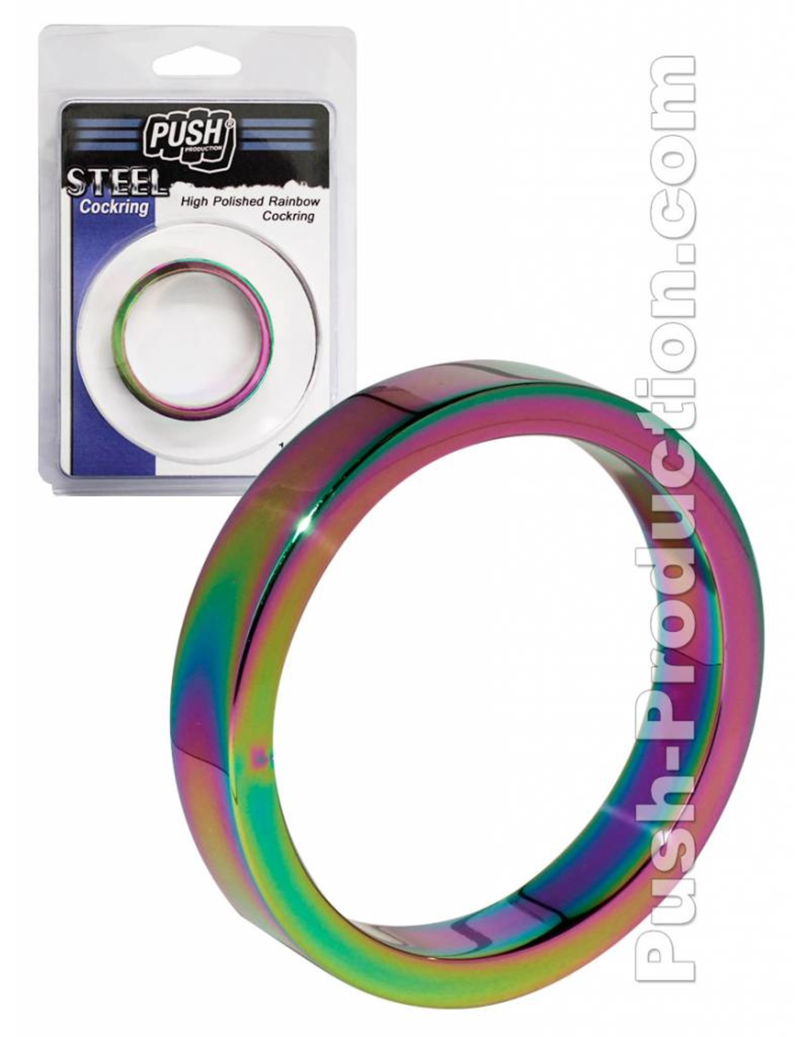 Push Steel - High Polished Rainbow Cockring