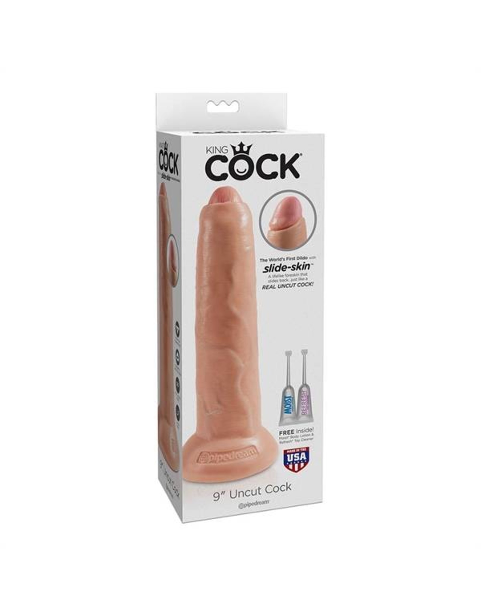 King Cock King Cock Uncut Cock 9" - nature