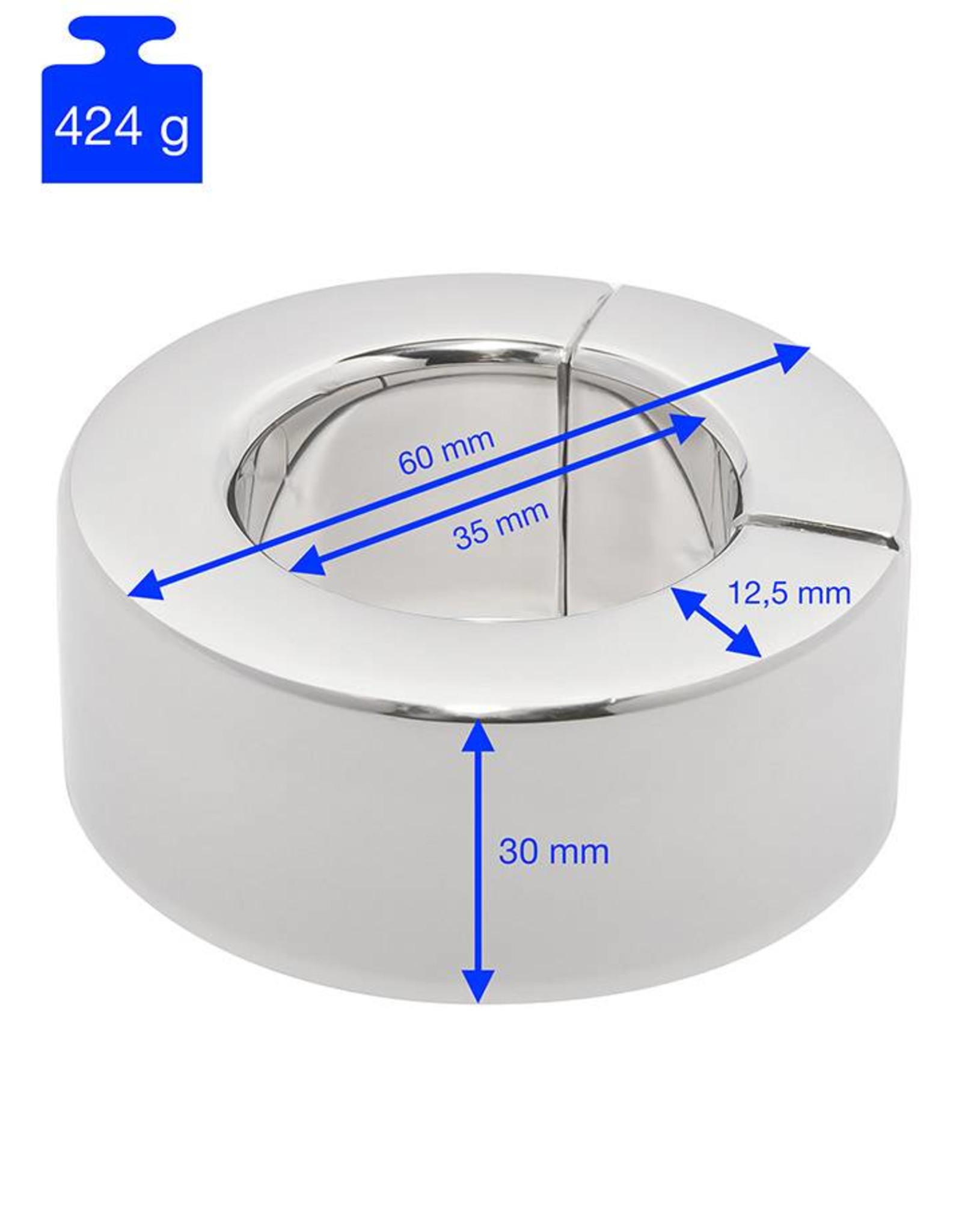 Kinky Monster Étireur de testicules Kinky Monster en acier inoxydable avec fermeture magnétique, hauteur de 30mm