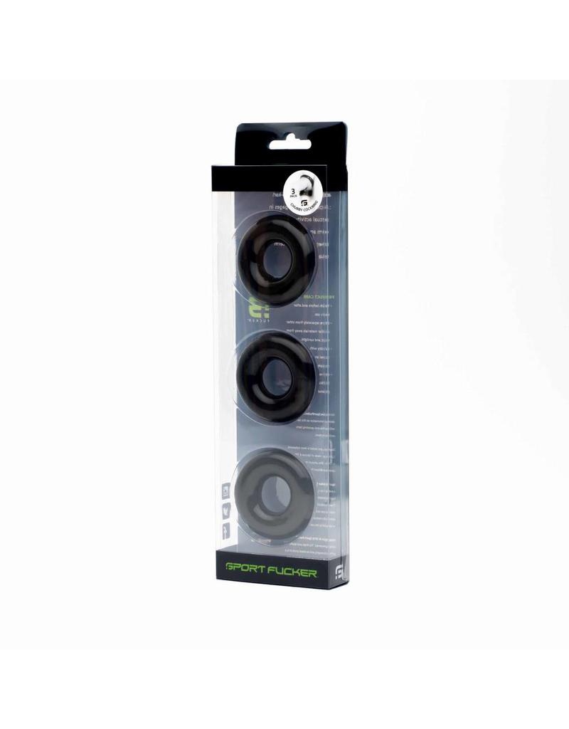 Sport Fucker Sport Fucker Chubby Cockring 3-Pack - Noir