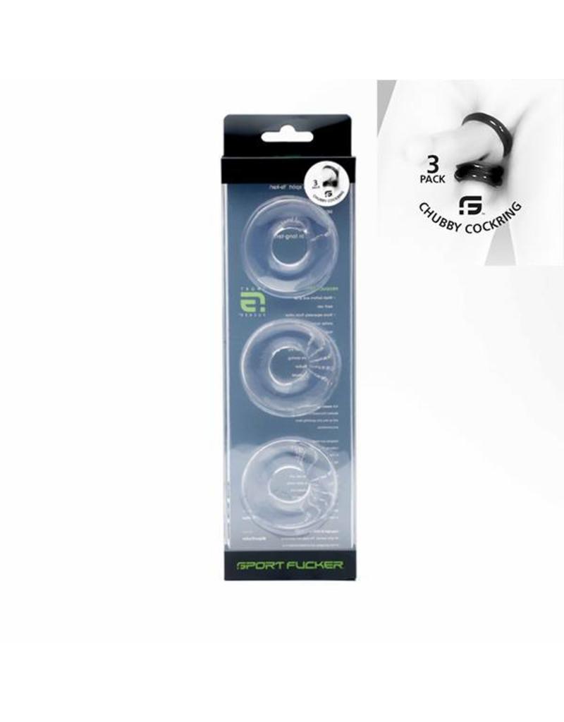 Sport Fucker Sport Fucker Chubby Cockring 3-Pack - Transparent