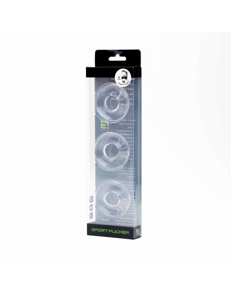 Sport Fucker Sport Fucker Chubby Cockring 3-Pack - Transparent