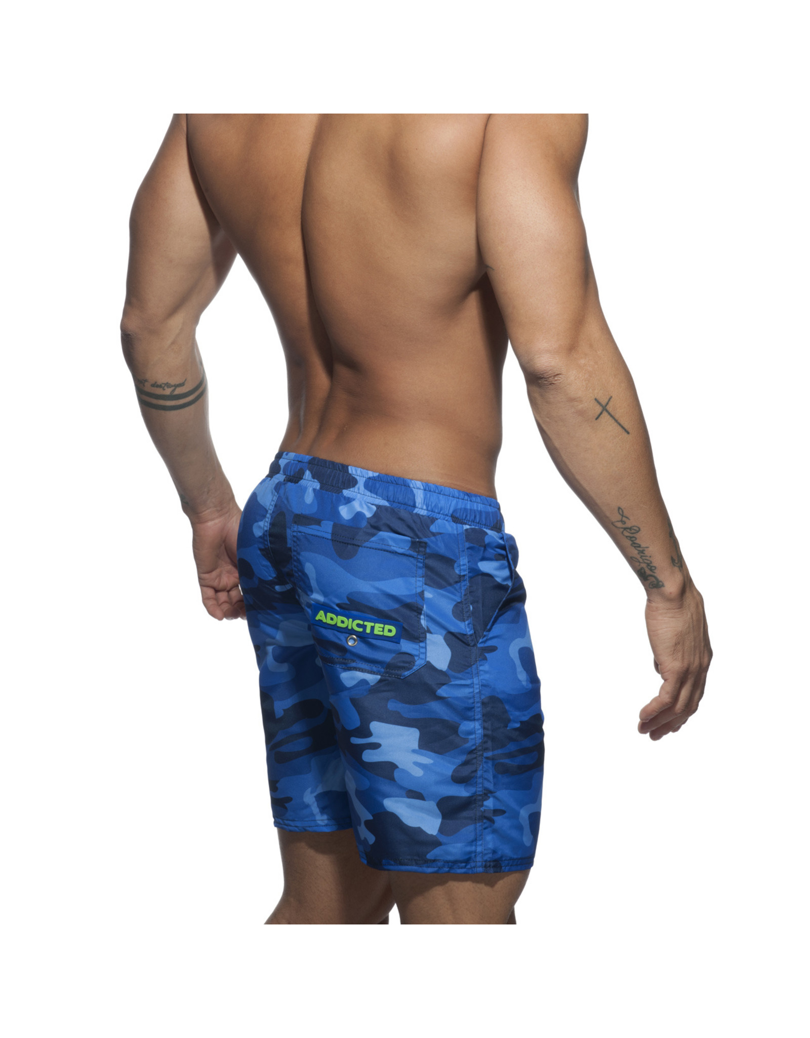 Addicted ADDICTED Camouflage bleu Swimwear Boxer  Long