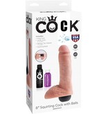 King Cock King Cock With Balls - Squirti 8" natur