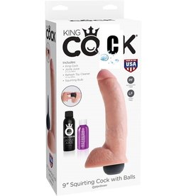 King Cock King Cock With Balls - Squirti 9" natur