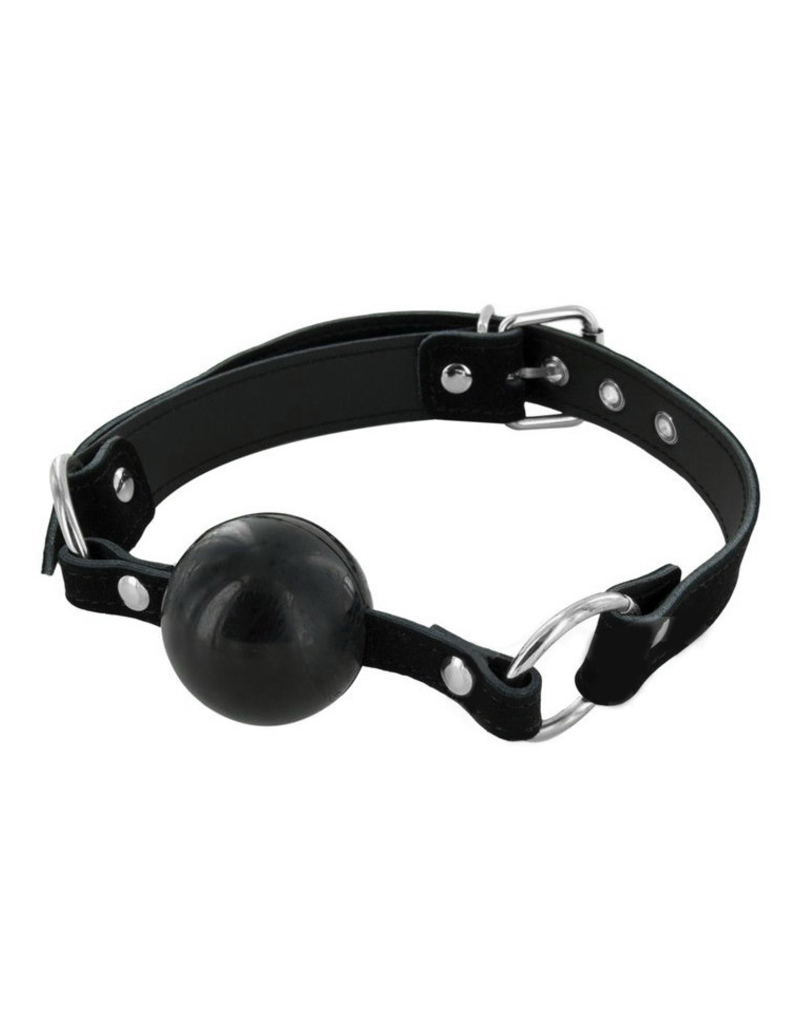 Rubber Ball Gag 50 mm avec sangles en cuir